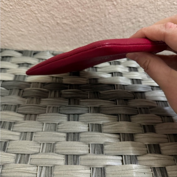 Coach Red Pebbled Leather Wristlet Zip Pouch Wallet - Picture 6 of 16